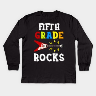 Fifth Grade Rocks Teacher Student Kid Back To School Kids Long Sleeve T-Shirt